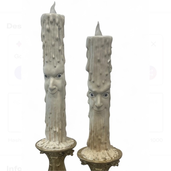 Moonlight Manor Candles LED with Moon Faces Set Of 2 New Celestial - Picture 5 of 5